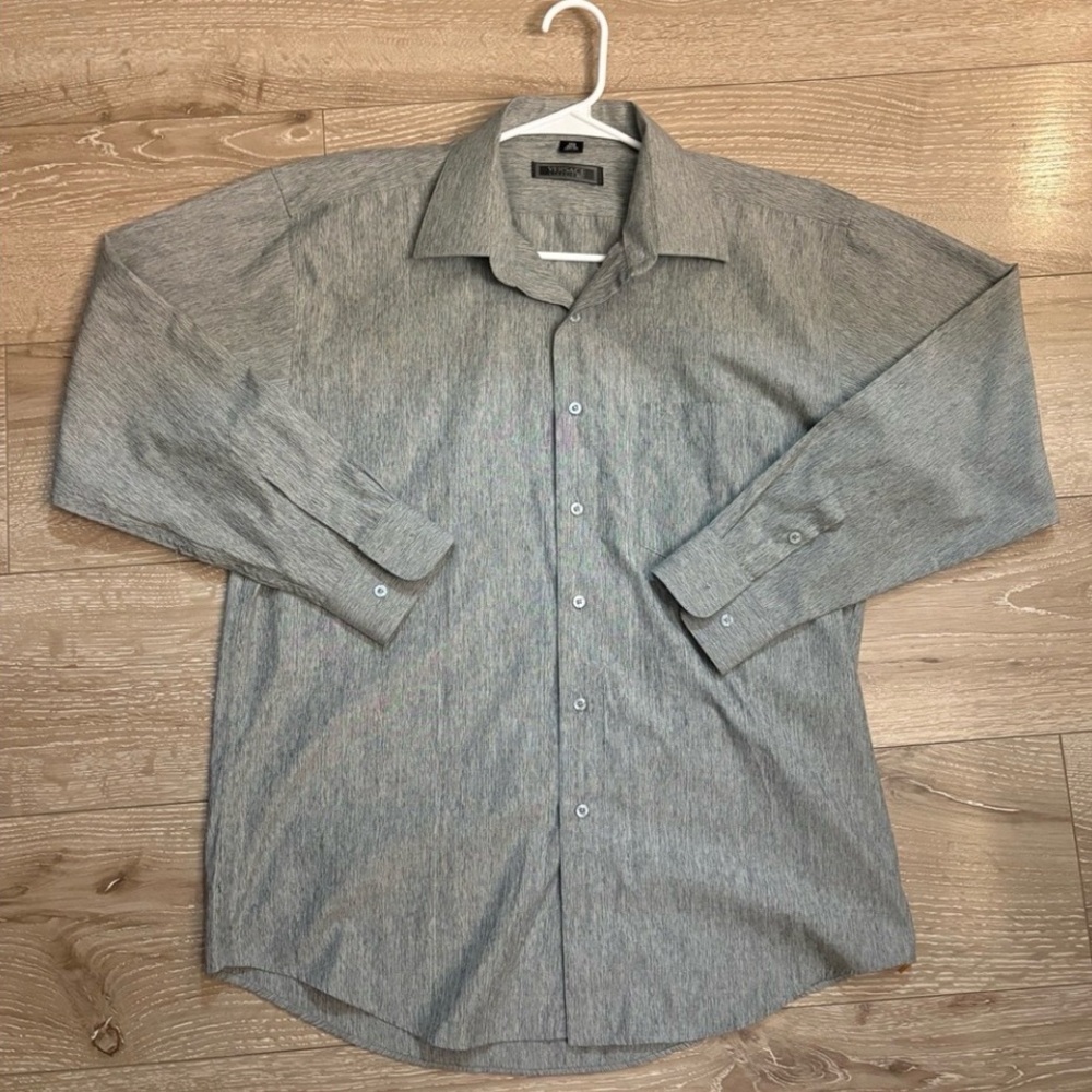 Vintage Men's Versace Gray Dress Shirt